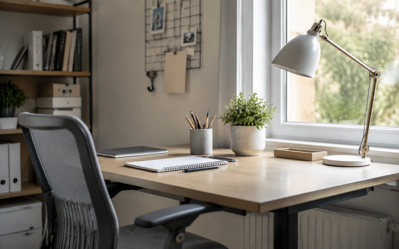 Düzenli ve ergonomik öğrenci çalışma masası