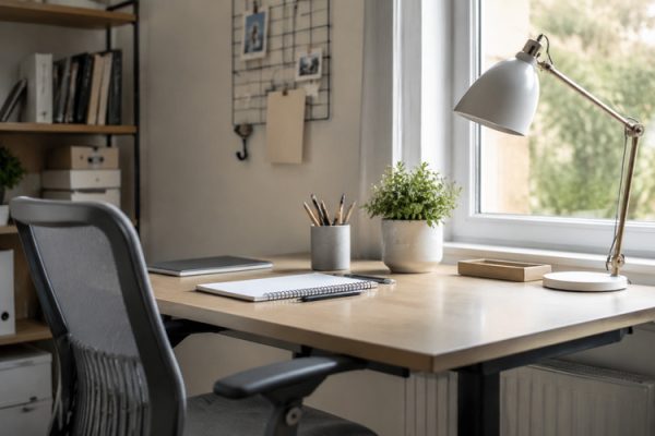Düzenli ve ergonomik öğrenci çalışma masası