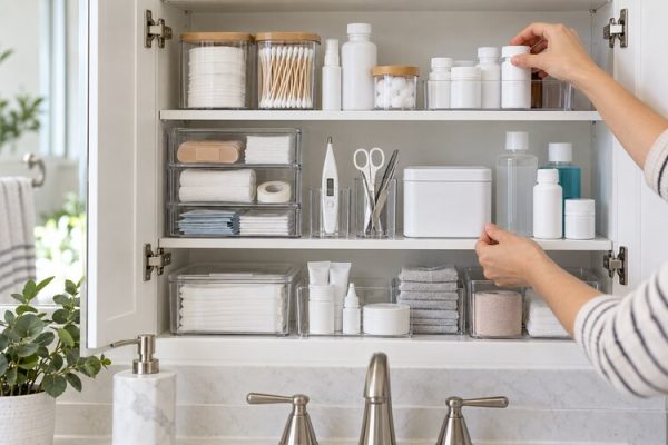 Evde düzenli ilaç ve ilk yardım dolabı