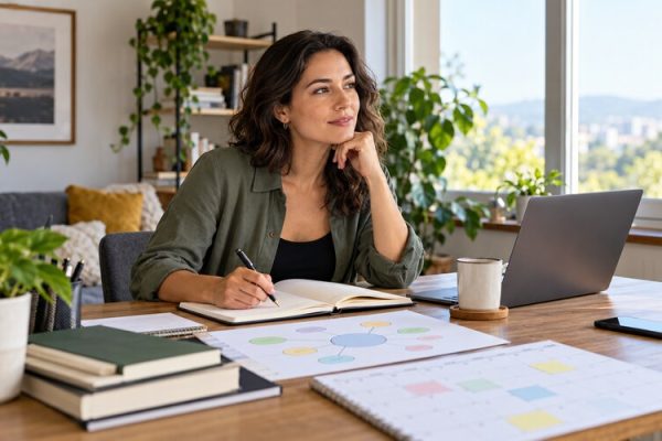 Kariyer değişikliği planı hazırlayan profesyonel