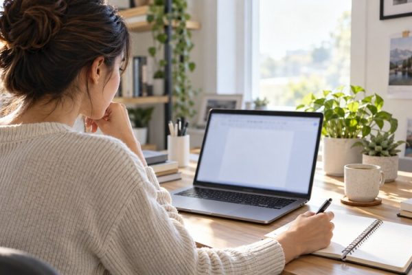 Yeni mezun iş başvurusu için ön yazı hazırlıyor